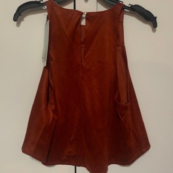 NWT Iris Burnt Orange/Rust Suede Crop Top - Picture 3 of 8